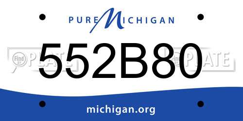 552B80 Michigan License Plate