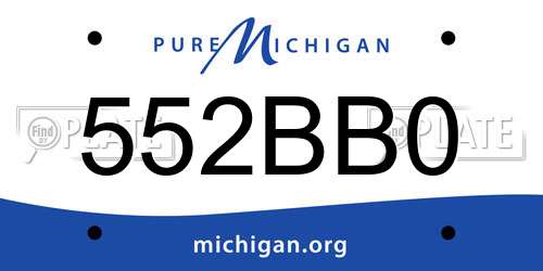 552BB0 Michigan License Plate