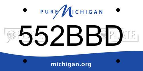 552BBD Michigan License Plate
