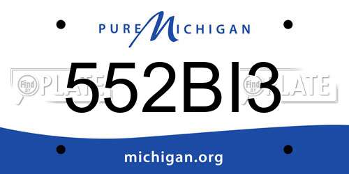 552BI3 Michigan License Plate