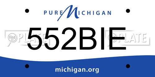 552BIE Michigan License Plate