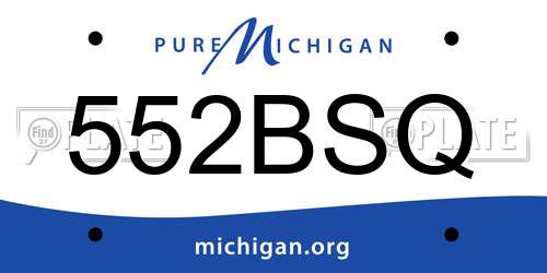 552BSQ Michigan License Plate
