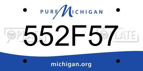 552F57 Michigan License Plate