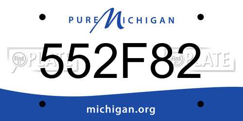 552F82 Michigan License Plate