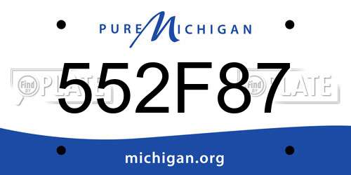 552F87 Michigan License Plate