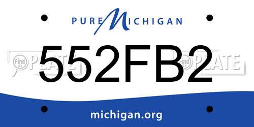 552FB2 Michigan License Plate