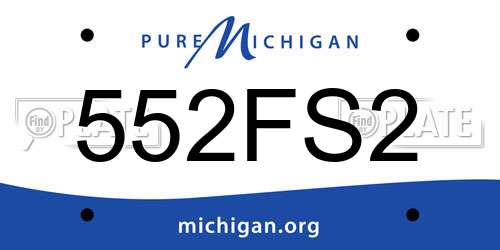 552FS2 Michigan License Plate
