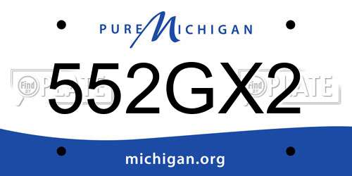 552GX2 Michigan License Plate