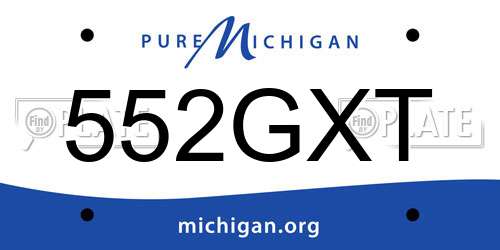 552GXT Michigan License Plate