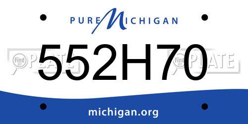 552H70 Michigan License Plate