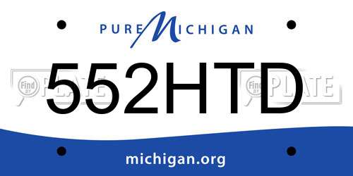 552HTD Michigan License Plate