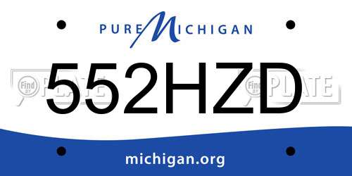 552HZD Michigan License Plate