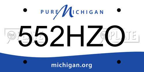 552HZO Michigan License Plate