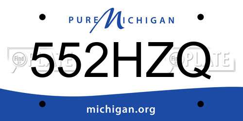 552HZQ Michigan License Plate