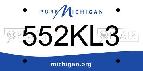 552KL3 Michigan License Plate