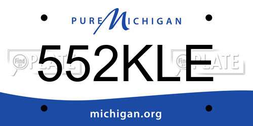 552KLE Michigan License Plate