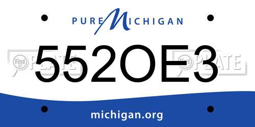 552OE3 Michigan License Plate