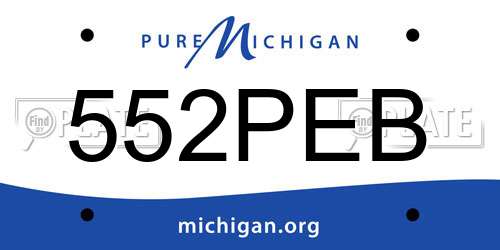 552PEB Michigan License Plate