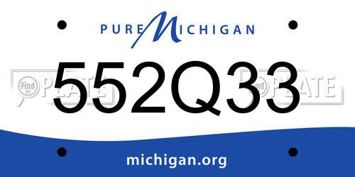 552Q33 Michigan License Plate