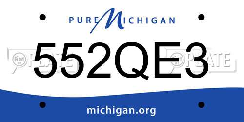 552QE3 Michigan License Plate