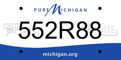 552R88 Michigan License Plate