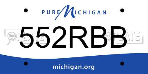552RBB Michigan License Plate