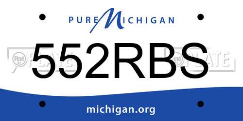 552RBS Michigan License Plate