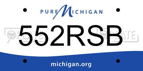 552RSB Michigan License Plate