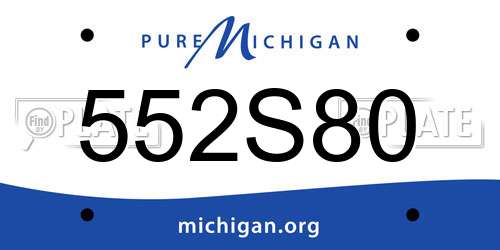 552S80 Michigan License Plate