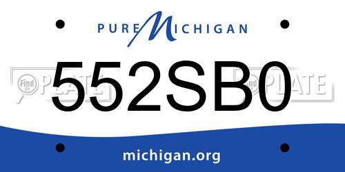 552SB0 Michigan License Plate