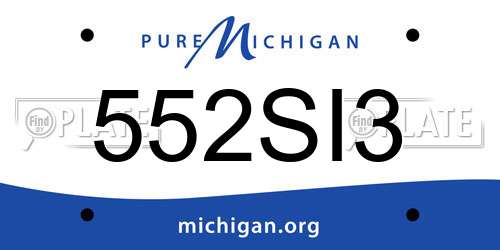 552SI3 Michigan License Plate