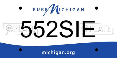 552SIE Michigan License Plate