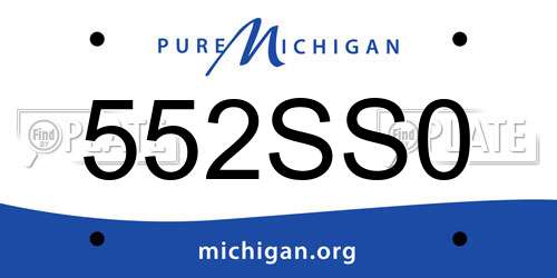 552SS0 Michigan License Plate