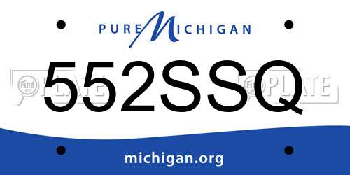 552SSQ Michigan License Plate