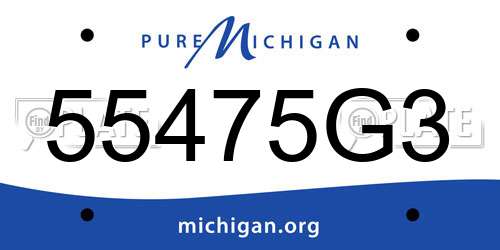 55475G3 Michigan License Plate