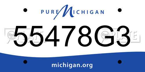 55478G3 Michigan License Plate