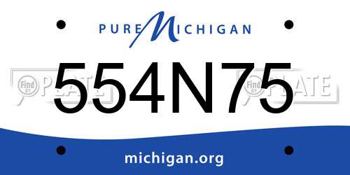 554N75 Michigan License Plate