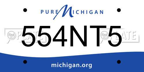 554NT5 Michigan License Plate