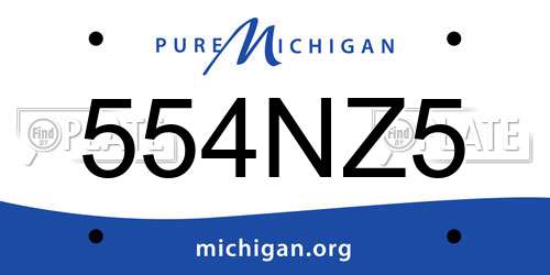 554NZ5 Michigan License Plate