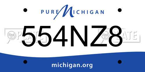 554NZ8 Michigan License Plate