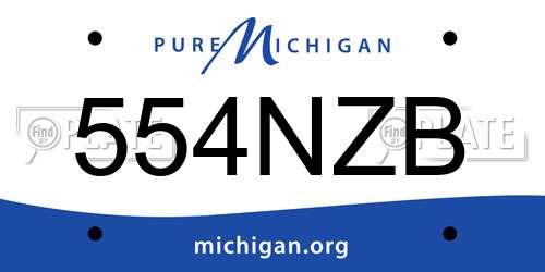 554NZB Michigan License Plate