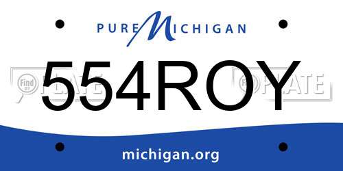 554ROY Michigan License Plate