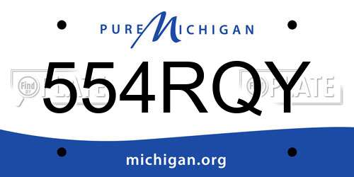 554RQY Michigan License Plate