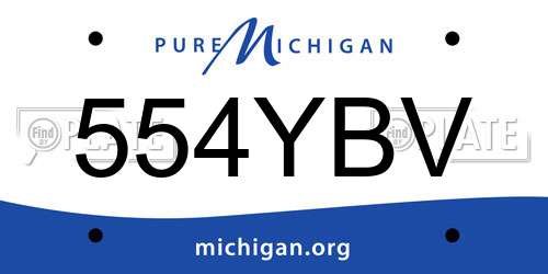 554YBV Michigan License Plate