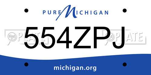 554ZPJ Michigan License Plate