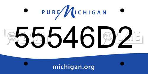 55546D2 Michigan License Plate