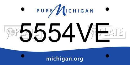 5554VE Michigan License Plate