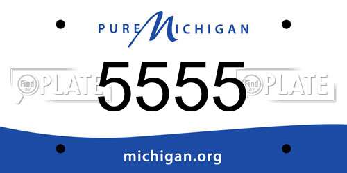 5555 Michigan License Plate