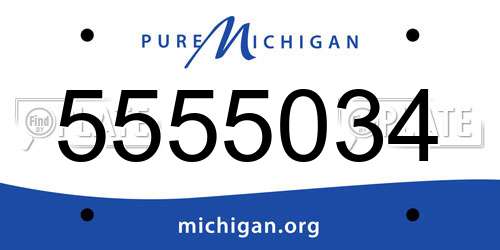 5555034 Michigan License Plate