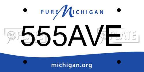 555AVE Michigan License Plate